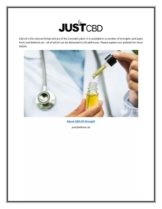 About Cbd Oil Strength | Justcbdstore.uk