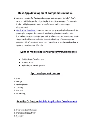 best app development companies in india