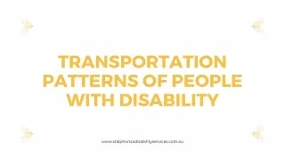 Transportation Patterns Of People With Disability