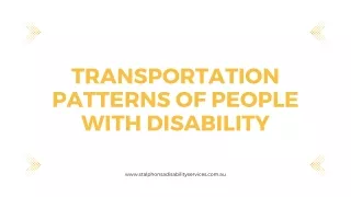 transportation patterns of people with disability