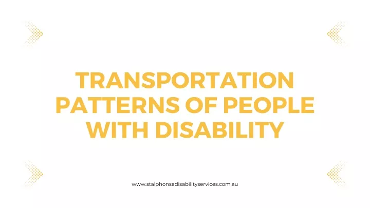 transportation patterns of people with disability