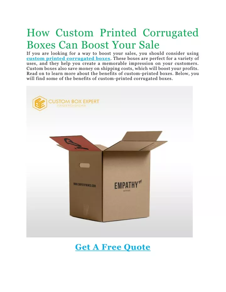 how custom printed corrugated boxes can boost
