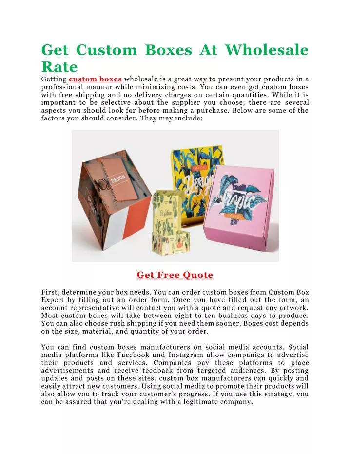 get custom boxes at wholesale rate getting custom