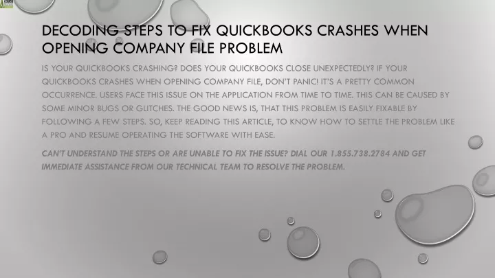 decoding steps to fix quickbooks crashes when opening company file problem