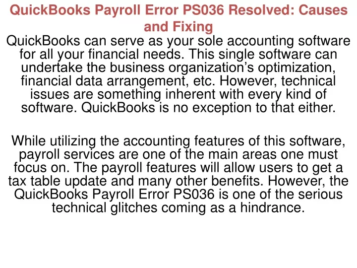 quickbooks payroll error ps036 resolved causes and fixing