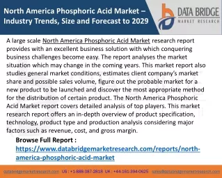 North America Phosphoric Acid Market – Industry Trends, Size and Forecast to 2029