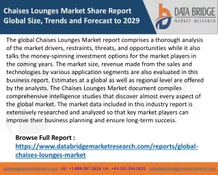 Chaises Lounges Market Share Report Global Size, Trends and Forecast to 2029