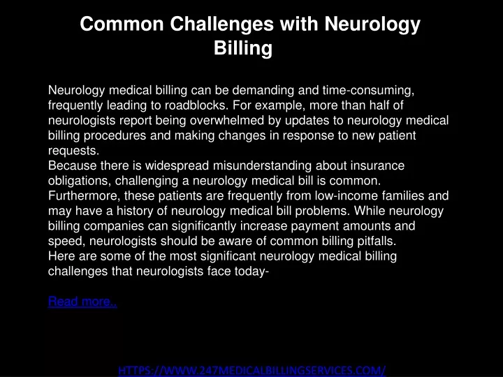 3 common challenges with neurology billing