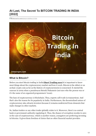 at last the secret to bitcoin trading in india