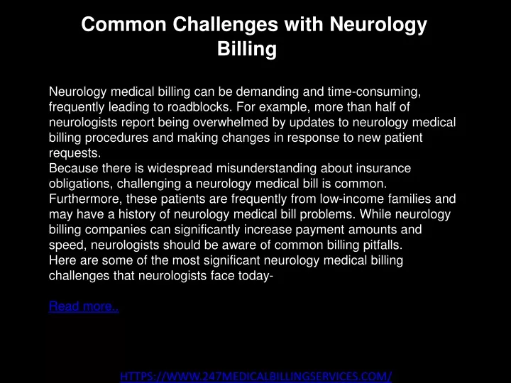 3 common challenges with neurology billing