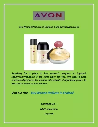 Buy Women Perfume in England