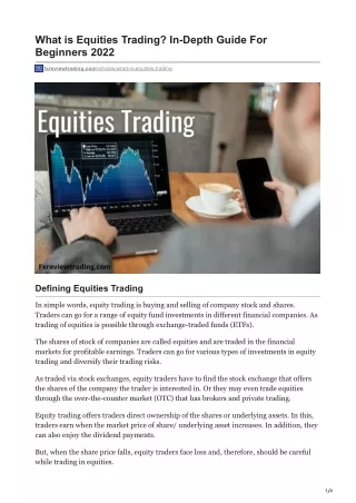 what is equities trading in depth guide