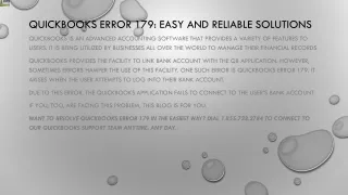 quickbooks error 179 easy and reliable solutions