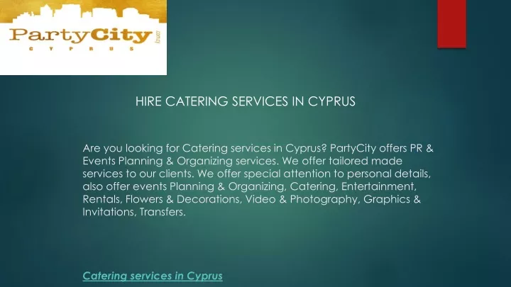 hire catering services in cyprus