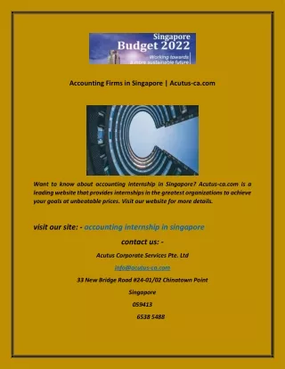 Accounting Firms in Singapore