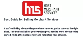 best guide for selling merchant services