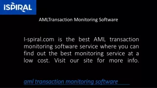 AMLTransaction Monitoring Software I-spiral.com