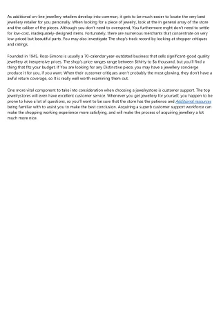 as additional on line jewellery retailers develop