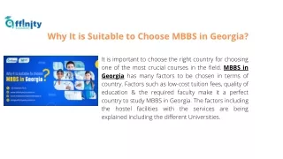why it is suitable to choose mbbs in georgia