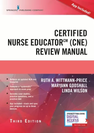 READ Certified Nurse Educator CNE Review Manual Book with App