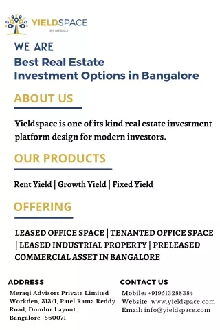 Best Real Estate Investment Options in Bangalore