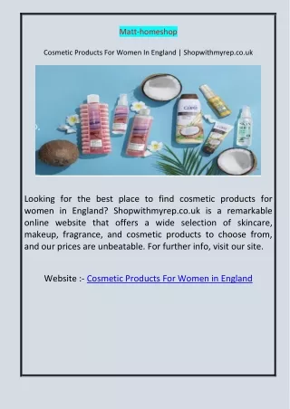 Cosmetic Products For Women In England  Shopwithmyrep.co.uk