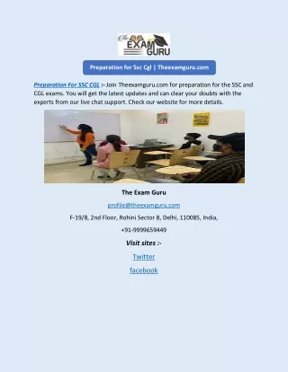Preparation for Ssc Cgl | Theexamguru.com