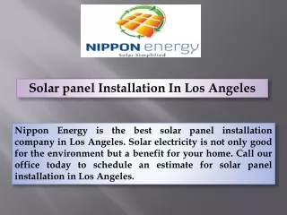 solar panel i nstallation in los angeles