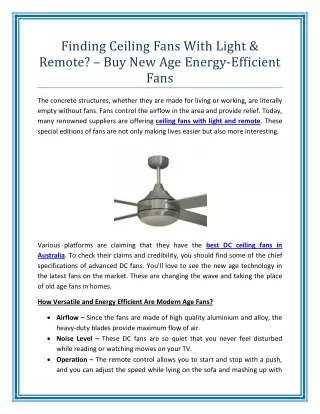 Finding Ceiling Fans With Light And Remote Buy New Age Energy Efficient Fans