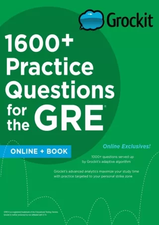 EPUB Grockit 1600 Practice Questions for the GRE Book  Online Grockit Test