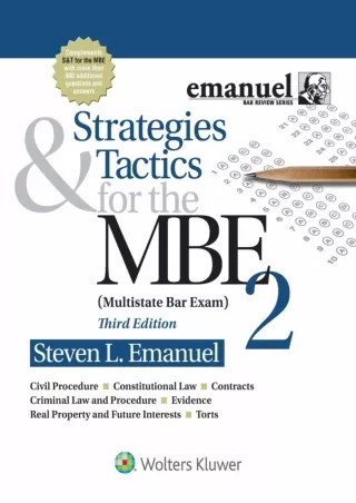 READ Strategies  Tactics for the MBE 2 Bar Review
