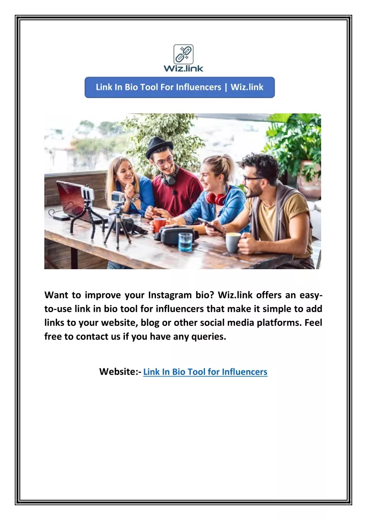 link in bio tool for influencers wiz link