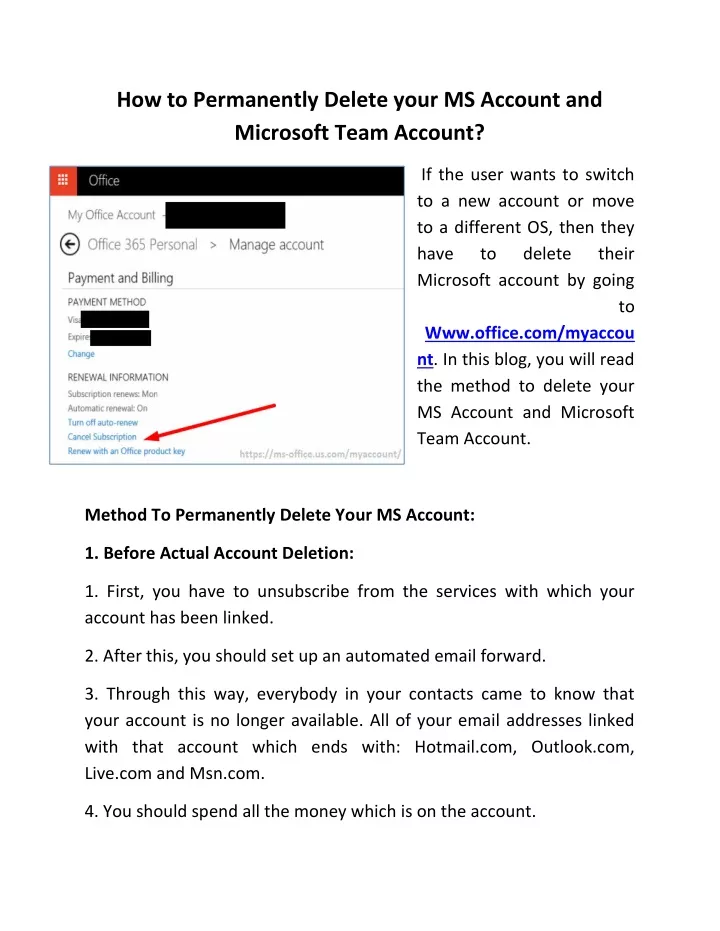 how to permanently delete your ms account