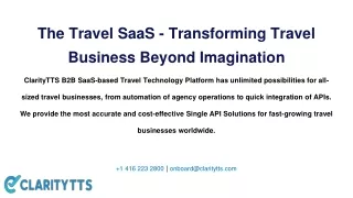 The Travel SaaS - Transforming Travel Business Beyond Imagination