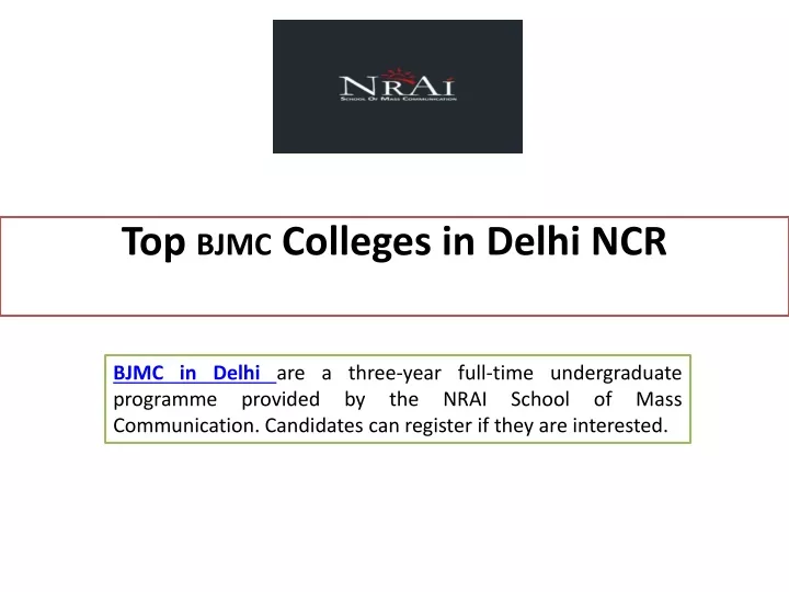 top bjmc colleges in delhi ncr