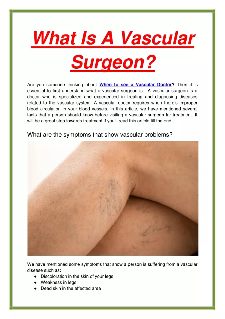 what is a vascular surgeon