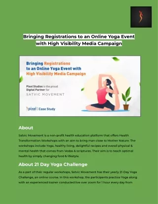 Bringing Registrations to an Online Yoga Event with High Visibility Media Campaign