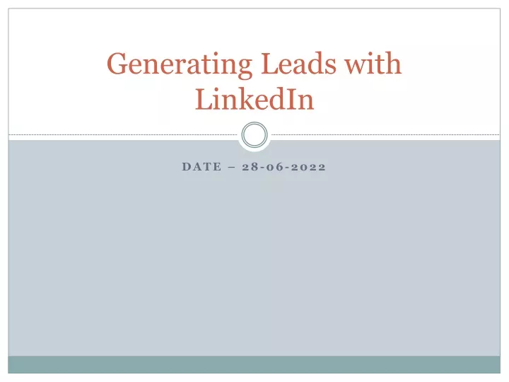 generating leads with linkedin