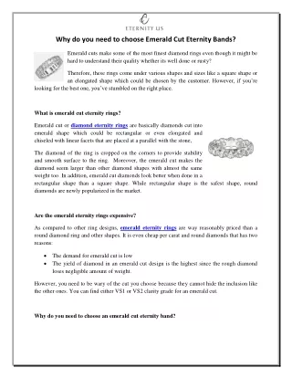 why do you need to choose emerald cut eternity