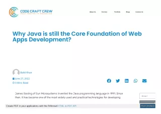 Why Java is still the Core Foundation of Web Apps Development?