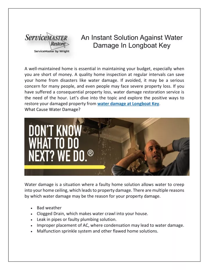 an instant solution against water damage