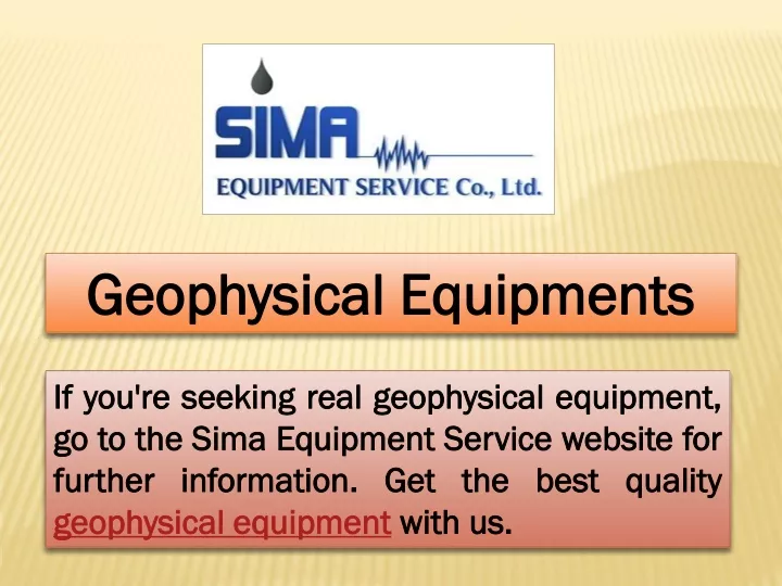 geophysical equipments