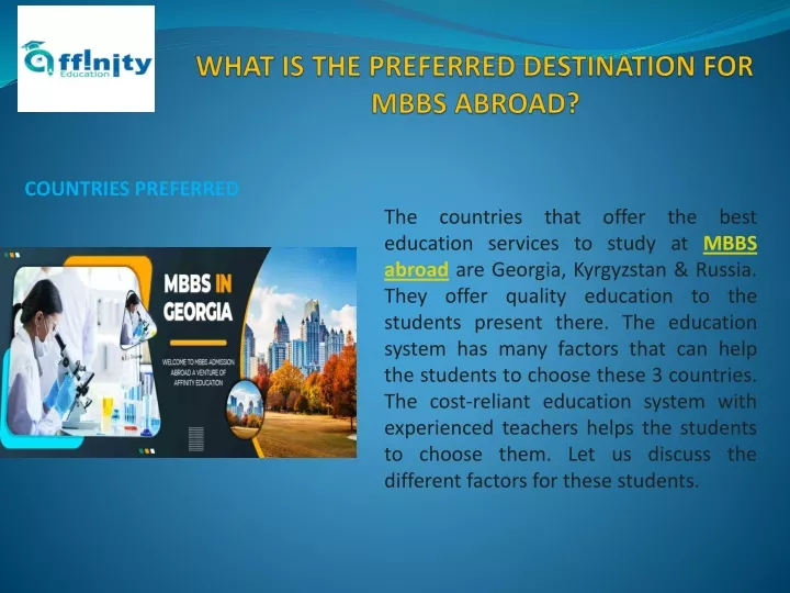 what is the preferred destination for mbbs abroad