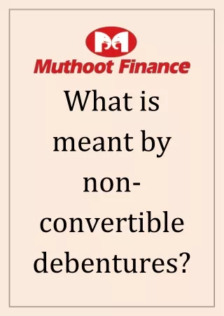 What is meant by nonconvertible debentures?