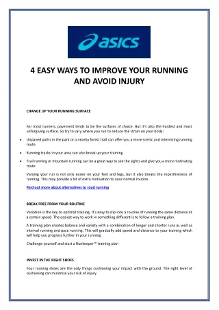 4 easy ways to improve your running and avoid