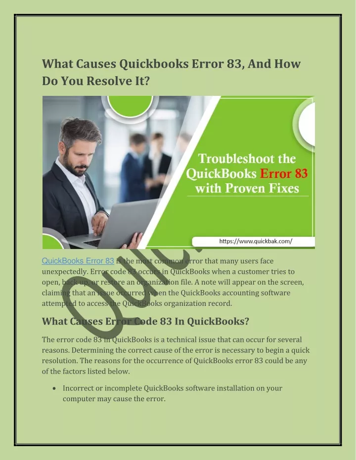 what causes quickbooks error