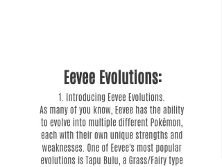 Eevee Evolutions: