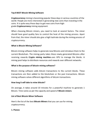 top 8 best bitcoin mining software