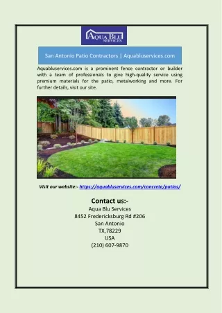 san antonio patio contractors aquabluservices com