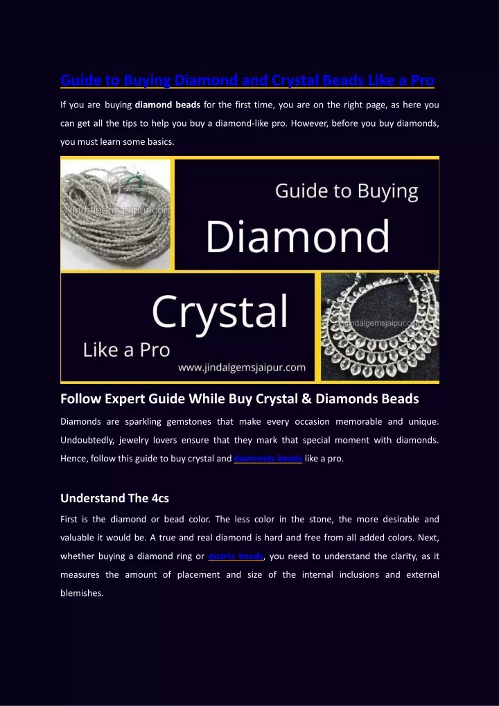 guide to buying diamond and crystal beads like